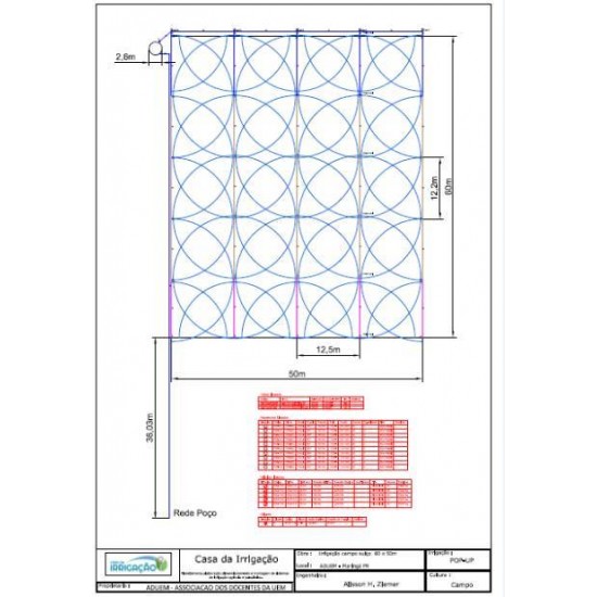 PROJETO DE IRRIGAÇÃO PARA CAMPO DE FUTEBOL 60 X 40M