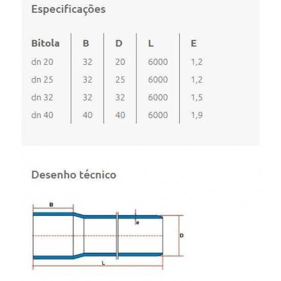 TUBO AGROPECUARIO PN 60 DN 20MM - TIGRE